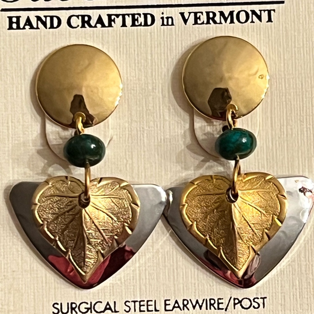 New Silver Forest Post Dangle Earrings Gold And Silver Leaves 18$